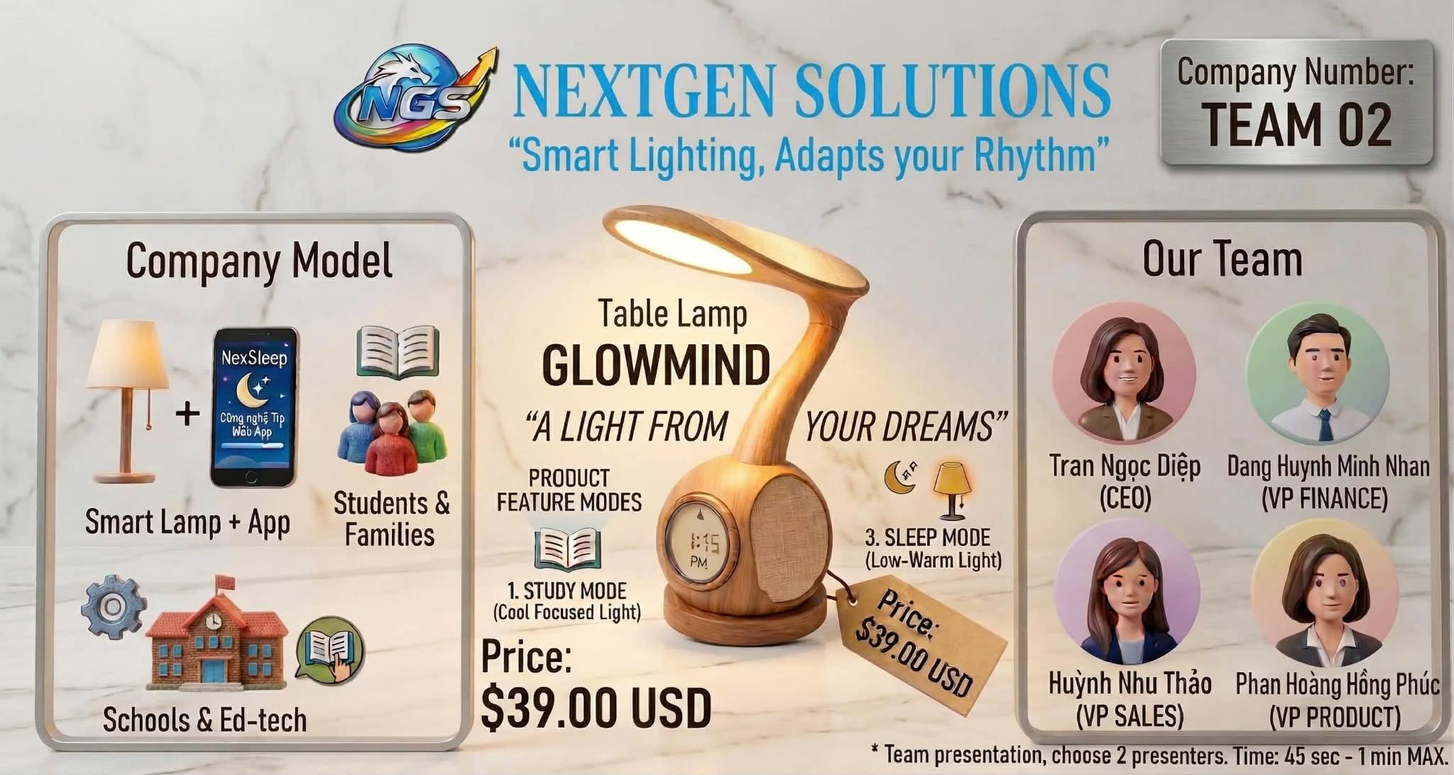GlowMind – Smart Sleep & Study Lamp Feature Overview